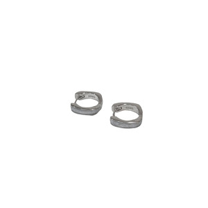 S925 Sterling Silver Huggie <b>Earrings</b> Geometric Square Shape White Black Color Everyday Wear <b>Fine</b> <b>Stud</b> <b>Earrings</b> - Product Image 5