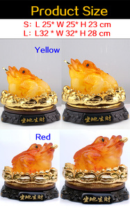 2023 artesanías de resina de Feng Shui chino decoración del hogar dinero rana y <span class=keywords><strong>Sapo</strong></span> Lucky Jade estatuilla dorada <span class=keywords><strong>sapo</strong></span> - Product Image 2