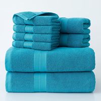 Ensemble de serviettes en coton avec logo personnalisé, serviette de bain, serviette pour le visage, 100% coton, absorbante, douce, ensemble cadeau pour hôtel, maison, spa
