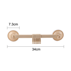 Support de serviettes réglable à 6 crochets avec ventouse double, étagères suspendues, supports de type verrouillable, organisateur de crochets de salle de bain U3 - Product Image 6