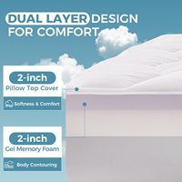 3 Zoll Doppelschichtige Extra Dicke Kühlende Gel-Memory-Foam-Matratzenauflage Twin-Größe Weiche Pillow-Top-Matratzenauflage zur Rückenschmerzlinderung