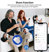 Enchufe Inteligente WiFi Estándar Europeo con Módulo ESP32 Integrado, Enchufe Personalizado ODM de 2 Pines, Control Remoto por Aplicación, 16A/20A, 3250W