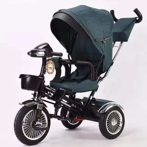 new design 4 in 1 wholesale price foldable baby tricycle stroller bike with canopy for 1-3 year baby