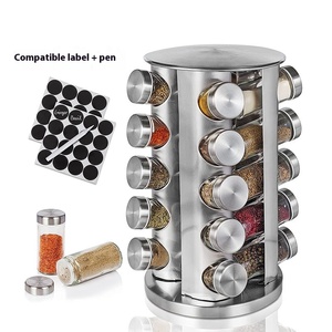 Terlaris 20-dapat Stainless Steel Set botol bumbu untuk Amazon rak berputar lintas batas peralatan makan bumbu & merica - Product Image 1