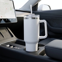 Gobelet isotherme de 40 oz avec poignée, en acier inoxydable, personnalisable avec logo par sublimation, pour cadeaux promotionnels en gros, tasse à café de voyage
