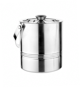 Seau à glace isotherme en acier inoxydable de qualité supérieure à double paroi avec design martelé, refroidisseur de champagne et de vin, accessoires de bar - Product Image 1
