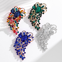 Broche Rétro en Verre Grande Taille pour Femme, Bijou de Poitrine Géométrique en Cristal, Accessoire de Collier, Vente en Gros