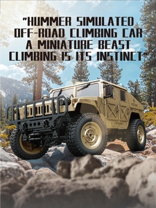 DWI 2.4G 1:10 Tout-terrian 4WD Véhicule <span class=keywords><strong>militaire</strong></span> d'escalade télécommandé RC Voiture tout-terrain Jouets avec mitrailleuse et lumières LED pour enfants - Product Image 3