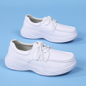 Scarpe <span class=keywords><strong>da</strong></span> Infermiera con Suola Spessa per Aumentare l'Altezza, Versatili e Comode, con Lacci, Bianche, Leggere e Traspiranti - Product Image 2