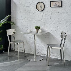 Cafe สไตล์อุตสาหกรรม<span class=keywords><strong>2022</strong></span>ใหม่สำหรับ2ร้านอาหารที่นั่งเฟอร์นิเจอร์สแตนเลสกลางแจ้งบาร์โต๊ะรับประทานอาหาร - Product Image 3