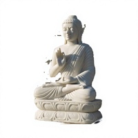 Patung Figur Buddha Marmer Alami Buatan Tangan untuk Interior, Desain Modern, Permukaan Poles, Hasil Pengecoran Kerajinan