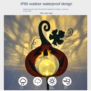 ไฟ LED พลังงานแสงอาทิตย์แนวฮาโลวีนสวนกันน้ำได้เสาสวนกลางแจ้งเสาสนามหญ้าธีมฟักทองโคมไฟสร้างบรรยากาศ - Product Image 4