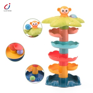Chengji <span class=keywords><strong>balle</strong></span> <span class=keywords><strong>spirale</strong></span> tour jouet éducatif montessori bricolage marbre piste de course boule roulante goutte et rouleau tour tourbillonnante pour bébé - Product Image 1