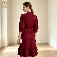 Robes et hauts décontractés pour femmes grandes tailles, col rond, motif à pois jacquard, ourlet évasé, coupe ample, élégants