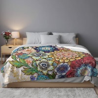 Couverture en flanelle florale bohème, super douce, luxueuse, colorée, mandala, pour chambre à coucher, canapé, sieste, toutes saisons, vente en gros d'usine