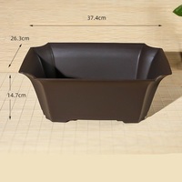 Pot à bonsaï en plastique rectangulaire à grande paroi mince de 37.4cm avec coin incurvé
