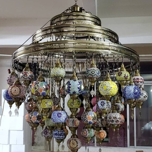 Pendentif arabe coloré <span class=keywords><strong>verre</strong></span> lanterne lustre décor musulman hôtel <span class=keywords><strong>suspension</strong></span> lampe Restaurant cuisine <span class=keywords><strong>suspension</strong></span> boules - Product Image 2