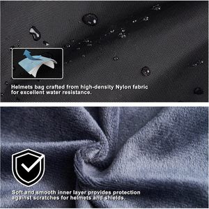 Sac pour casque de hockey Ealer, en nylon imperméable, avec cordon de serrage, taille unique, noir - Product Image 5