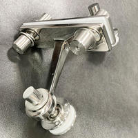 Connecteur d'araignée en acier inoxydable à 2 bras pour mur rideau HL, finition poli miroir, garantie 5 ans, pour balustrade extérieure