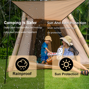 Bán Hot Xách Tay Ngoài Trời Cắm Trại Oxford Không Thấm Nước Bốn Mùa Du Lịch Gia Đình Lều Với Hai Phòng Ngủ & Phòng Khách - Product Image 6