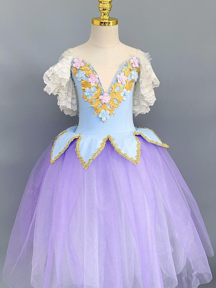 Fil doux long lotus bleu violet