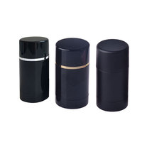 Tube déodorant noir mat solide 50 ml et 75 ml en plastique pour emballage de gel nettoyant visage et déodorant en stick