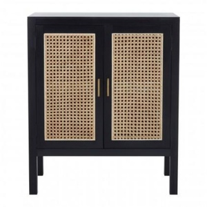 Luxury Black ASH Wooden <b>Frame</b> Sideboard Cabinet Rattan Doors Traditional Design for Living Room/Bedroom Home Hotel Furniture - Product Image 2