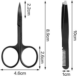 Tijeras y Pinzas para Cejas de Acero Inoxidable Duradero con Cepillo, Venta al por Mayor Directa de Fábrica, Envío Rápido en 3 Días, Pedido Mixto a Granel GZ RTS - Product Image 2