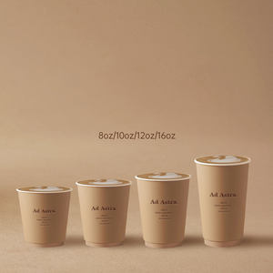 Tasse à café colorée enneigée gobelet en papier épais jetable boisson à thé chaude et froide avec couvercle commercial avec personnalisation externe - Product Image 5