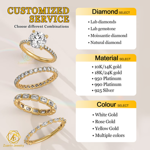 Bagues en diamant de laboratoire certifiées IGI GIA personnalisées CVD HPHT 1CT 2CT 3CT 4CT, or massif 14K 18K, bagues de fiançailles et de mariage pour femmes - Product Image 4