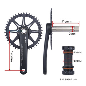 Juego de Bielas Bolany para Gravel, 42T, 170 mm, Aleación de Aluminio Hueca, Montaje Directo BSA BB68/73MM - Product Image 1