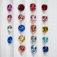Redleaf populer matahari terbenam warna oranye Lab tumbuh safir 1CT 3CT 6CT bantal memotong merah Ruby untuk membuat perhiasan