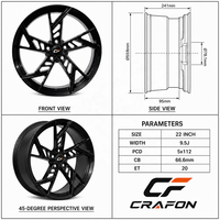 Jantes forgées CF 19 20 21 pouces 5x112 PCD 78.1 CB pour voitures particulières, compatibles avec Audi RS6 RS7 RS5 RS4 Track Rim