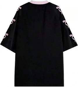 Y2K Siyah Pembe Unisex Büyük Boy Yaz Futbol Forması Numarası 07 V Yaka Kısa Kollu Günlük Sokak Giyimi Spor Tişörtü - Product Image 2