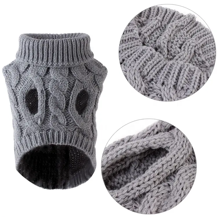 Winter Warm Knitted Polyester Small Large Jumper Clothing Pet Dogs Sweater