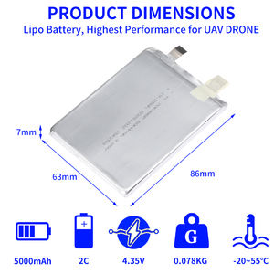 Литий-полимерный аккумулятор высокого давления 706386 <span class=keywords><strong>3</strong></span>.7В <span class=keywords><strong>3</strong></span>.8В 5000мАч (5Ач) для дронов, полутвердотельный элемент для БПЛА - Product Image 4