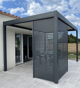 Pergola motorisée en aluminium magique 4x6, toit ouvrant, <span class=keywords><strong>abri</strong></span> contre la pluie, pare-soleil, à lames orientables, imperméable, coupe-vent, balcon, cour extérieure - Product Image 5