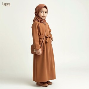 Robe Abaya islamique pour filles musulmanes, ensemble hijab, vêtements modestes pour le Ramadan et l'Aïd - Product Image 6