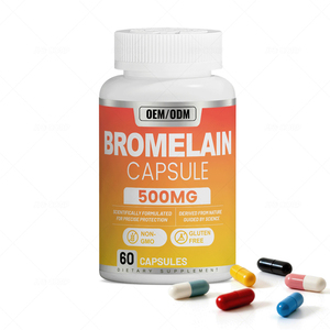 Produsen Kapsul Bromelain Label Pribadi OEM, Bromelain dengan Kompleks Enzim Pencernaan <span class=keywords><strong>Papain</strong></span>, Suplemen Bromelain - Product Image 1
