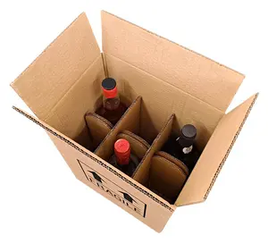 Golden supplier direct sales 6 pack shipping packaging transport paper corrugated carton 6 bottle wine box