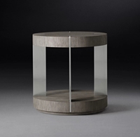 Meubles de salon rétro de style américain tables rondes en bois massif et en métal tables d'appoint d'hôtel villas personnalisables