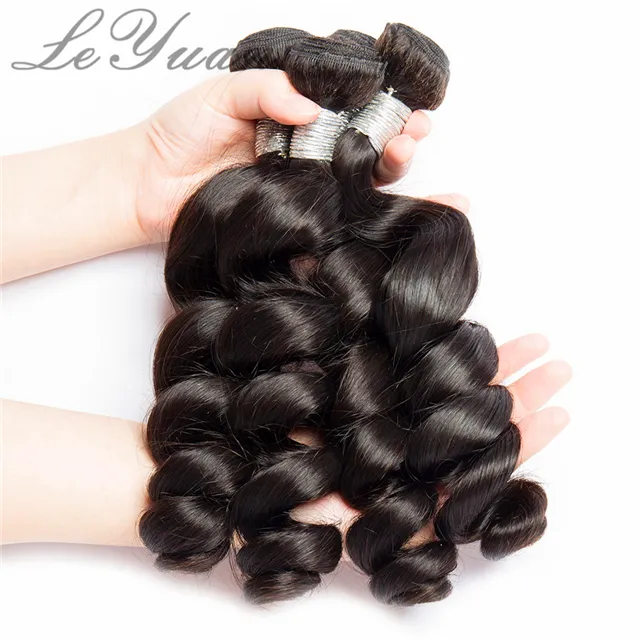 Real natural 3 bundles of brazilian hair , semi human hair,cheap virgin remi cachet double drawn hair extensions