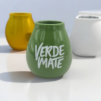 Ensemble de tasses à thé en céramique personnalisées de 350ml, couleur noir Verde Mate