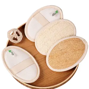 Exfoliante de baño natural, esponja de lufa reutilizable para hombres y mujeres, almohadilla de esponja Exfoliante para baño, almohadillas de esponja para lavar el cuerpo