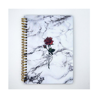 Couverture en cuir PU blanc format A4 A5, carnet à spirale vierge à sublimation
