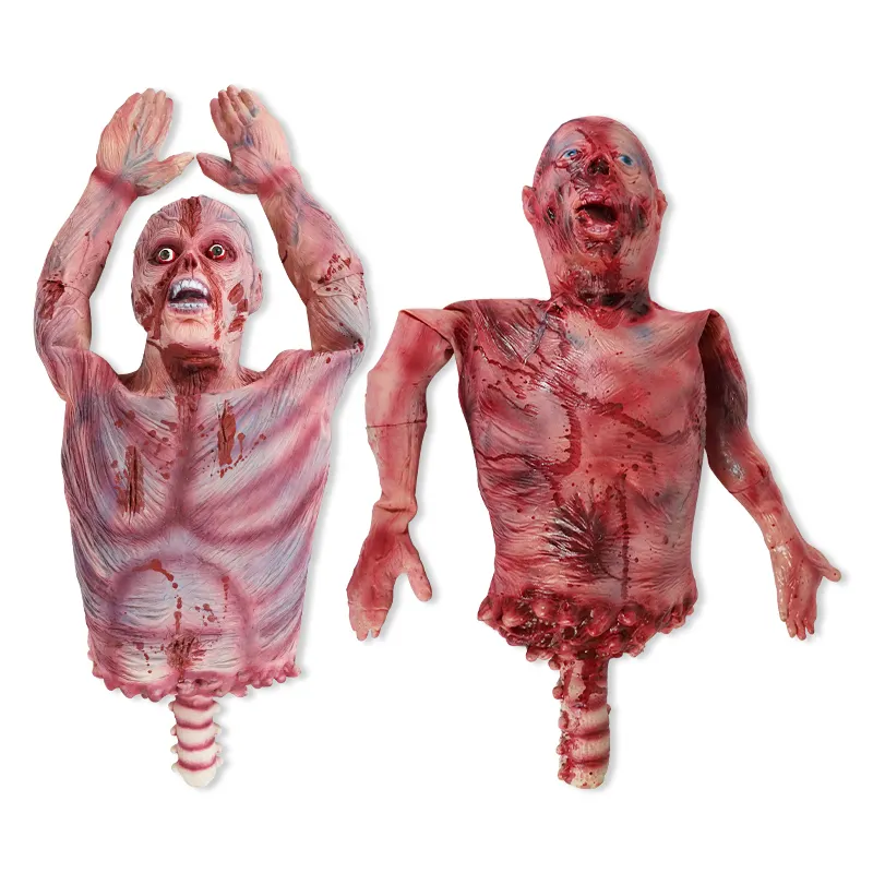 Großhandel Horror Bloody Hanging Torso Half Body Requisiten gruselige Halloween-Spielzeug für Halloween-Dekorationen
