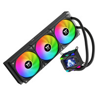 Refroidisseur liquide pour processeur ARGB 360 mm avec ventilateur à caloduc et écran LCD, radiateur de refroidissement pour processeur d'ordinateur PC