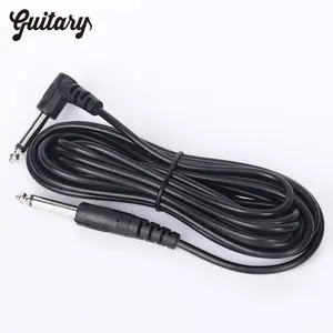Простая черная фольклорная электрическая гитара, соединительные кабели, электрическая коробка, бас, шумоподавление, экранированный провод, шнур 6,35