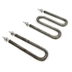 Industrial AISI 304 Finned tubular heater elements for loadbank/oven W/U/Straight-shape Customisable