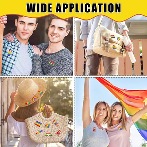 Broche Personalizado con la Bandera <span class=keywords><strong>LGBT</strong></span>, Pin de Solapa con Forma de Corazón, Icónico Emblema Metálico, Bandera del Orgullo Lésbico Arcoíris para Ropa y Regalos - Product Image 5
